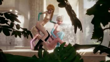 Disney Futanari Threesome - Elsa Anna and Rapunzel